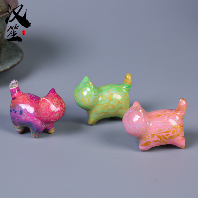 大きな漆の子猫漂白猫先生手作りペンダント装飾品工芸品茶ペット装飾品|undefined