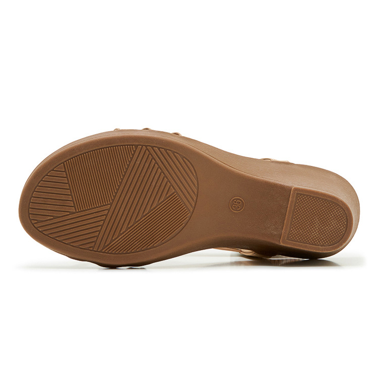 Sandal nữ quai mảnh họa tiết hoa đế xuồng cao gót 9 cm — màu nâu, màu đen, màu mơ chi tiết 28