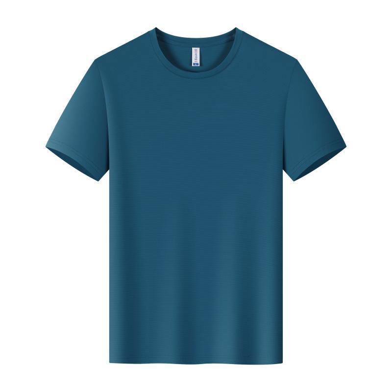 冰丝速干工作服T恤短袖定制印LOGO男透气户外团队工装广告衫圆领|undefined