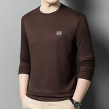 Базовая приятная телу толстовка, демисезонный лонгслив, дышащая футболка, для мужчины среднего возраста, оверсайз