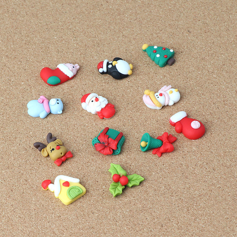 Japanese and Korean nail art cartoon character resin Santa Claus decoration craft material mobile phone case hairpin accessories Japanese and Korean nail art cartoon character resin Santa Claus decoration craft material mobile phone case hairpin accessories