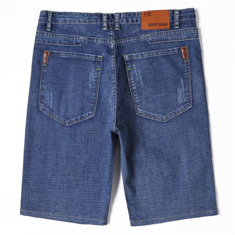 Popular Business Five-Point Pants Men's Elastic Cost-Effective Mid-Length Pants Men's Trendy Youth Mid-Waist Regular Denim Five-Point Pants