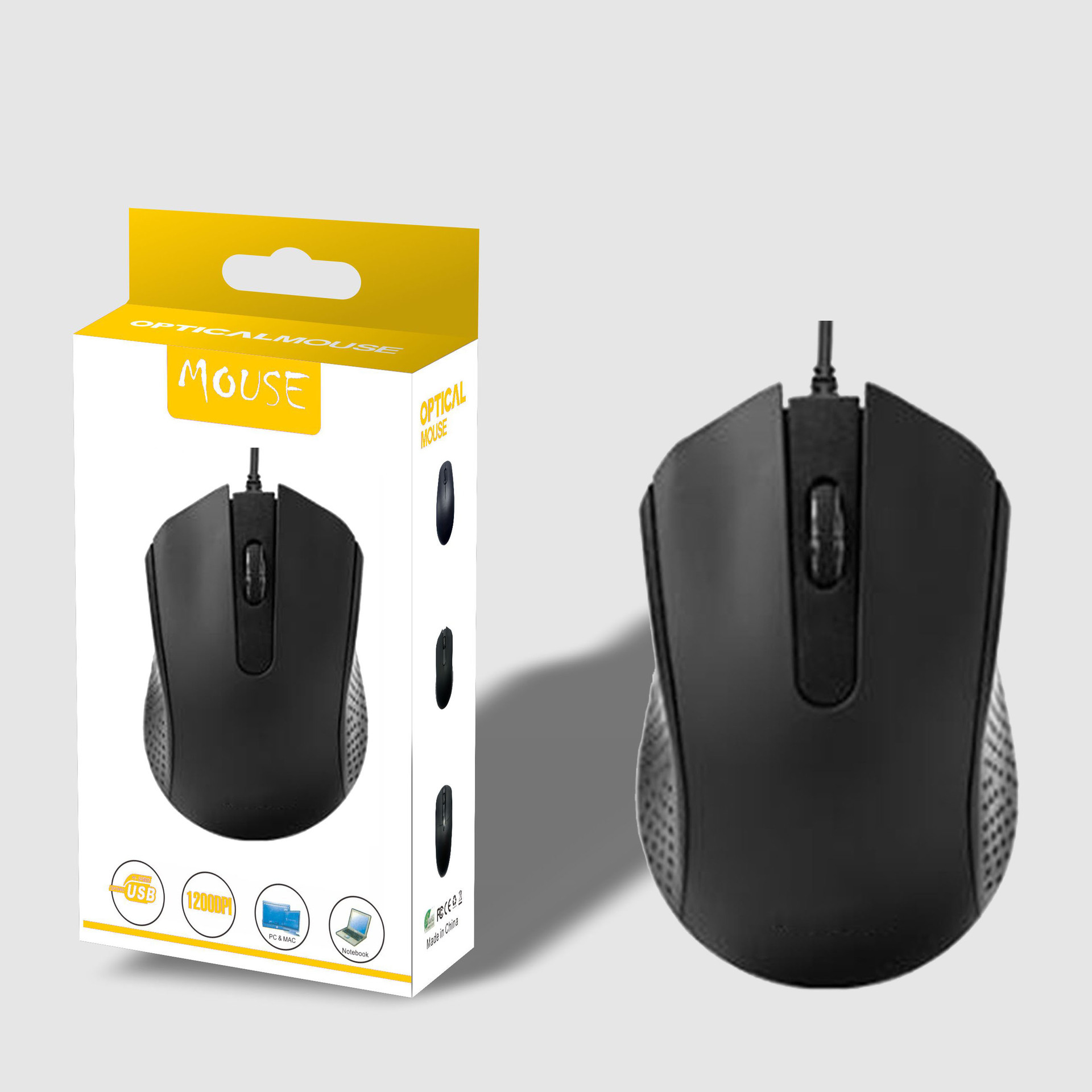 Fábrica de ratón cable transfronterizo al por mayor neutral de negocios computadora portátil de escritorio USB ergonomía