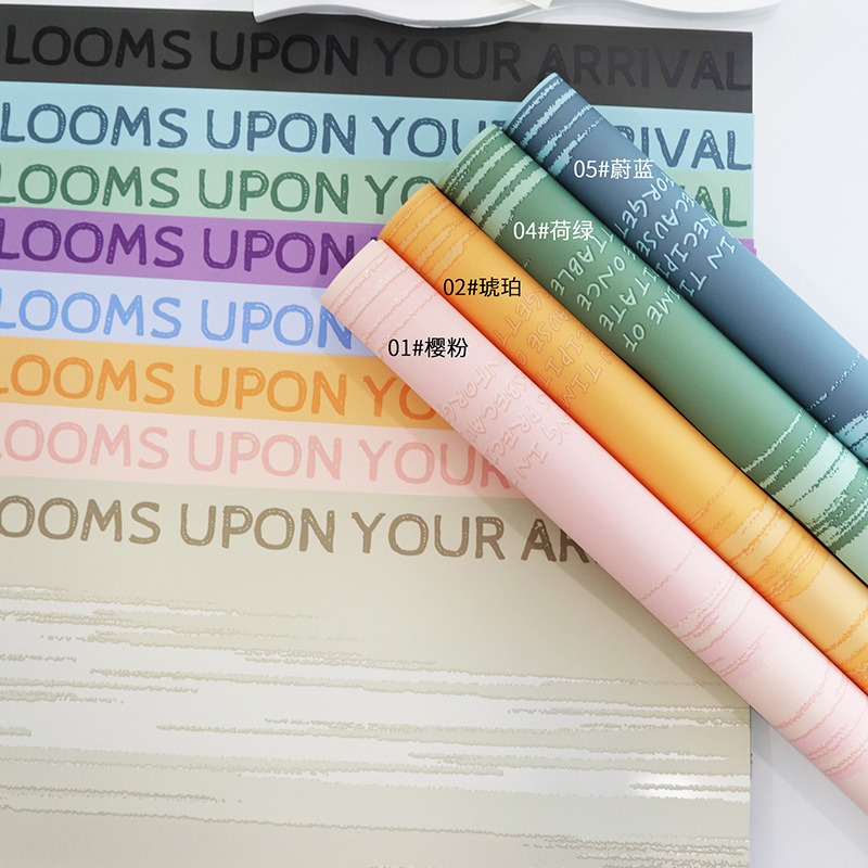 Fábrica de fiestas de flores al por mayor nuevo diseño de puesta de sol flor flor florista impermeable paquete de flores papel de envoltura de papel