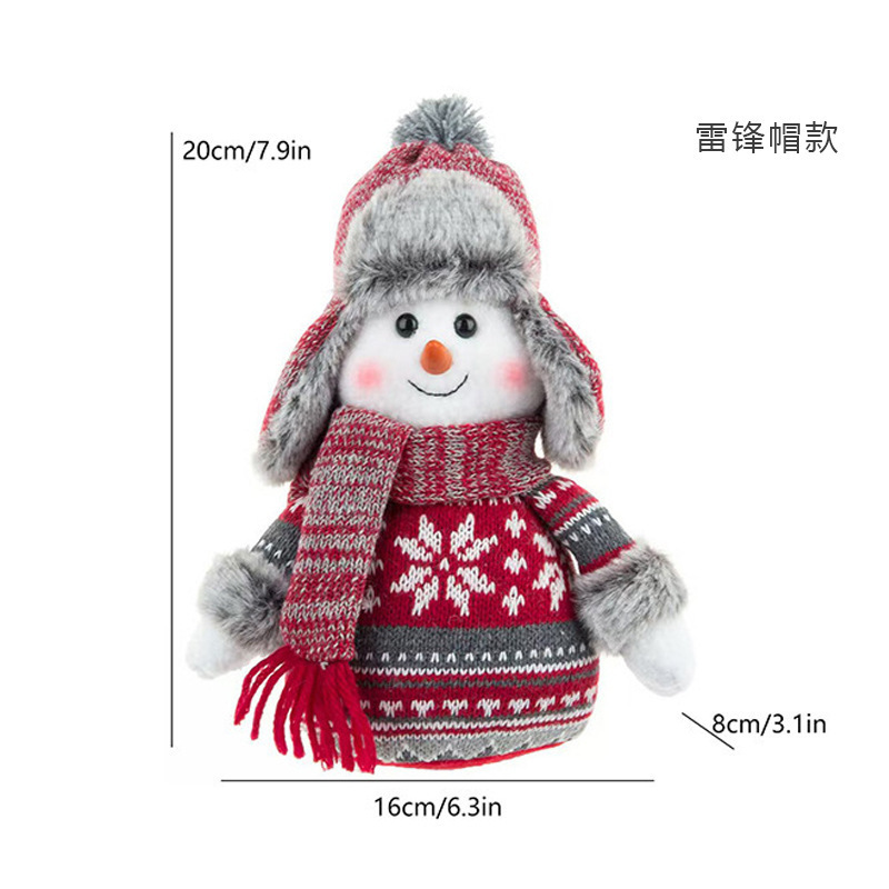 国境を越えた人気の赤と青のニット生地雪だるま人形クリスマス装飾ウィンドウ人形装飾品のカスタマイズ|undefined
