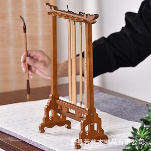 定制木雕书法笔架木质书法支架架中国画笔架绘画用品收纳架-阿里巴巴