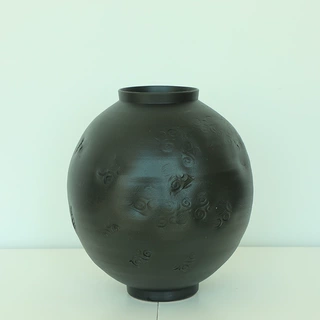丹麦风格陶瓷花瓶侘寂风插花花器日式简约复古装饰民宿月亮罐摆件