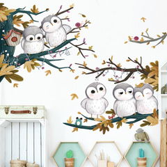 Cartoon cute animal owl layout wall waterproof decal kindergarten classroom children's room decorative wall sticker