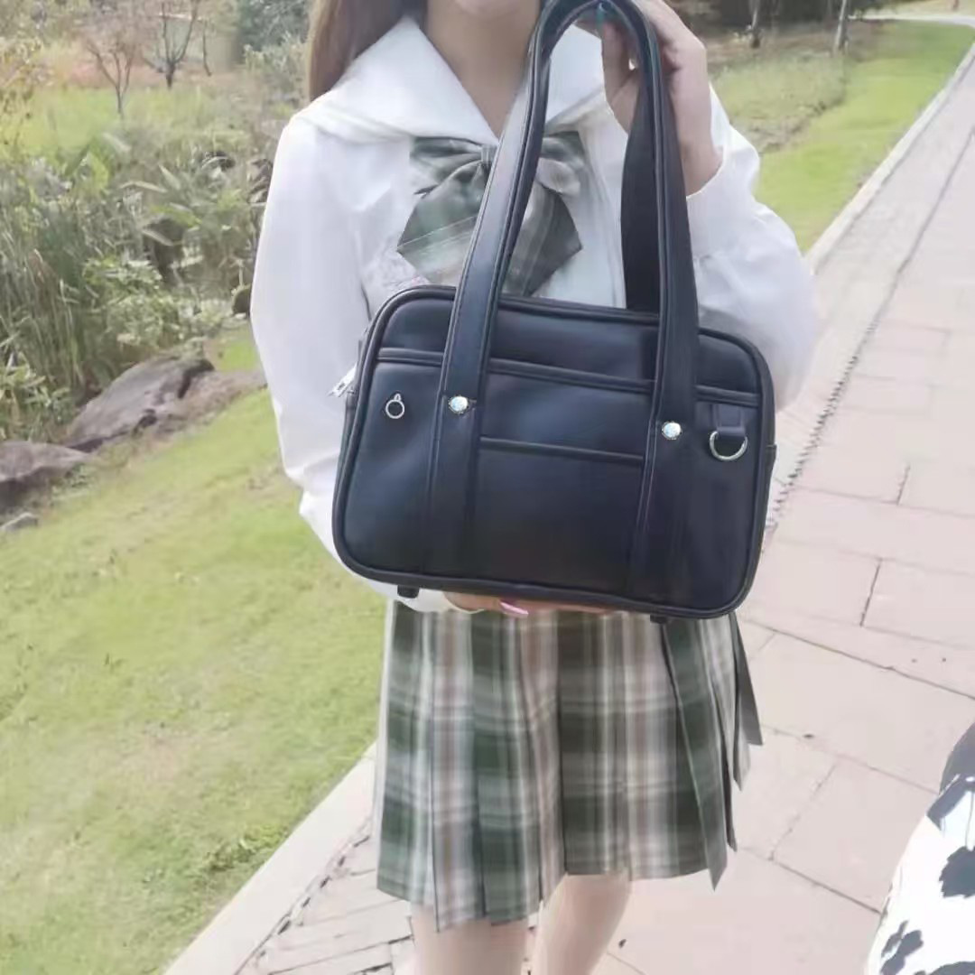 Estudiantes japoneses JK bolsas de mano PU uniformes bolsas de hombro medio cómic ocio versátil bolsas de estilo académico