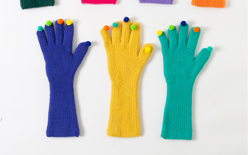 Plüschhandschuhe Mit Ball Damen Winter Warme Touchscreen Handschuhe_voghion.com