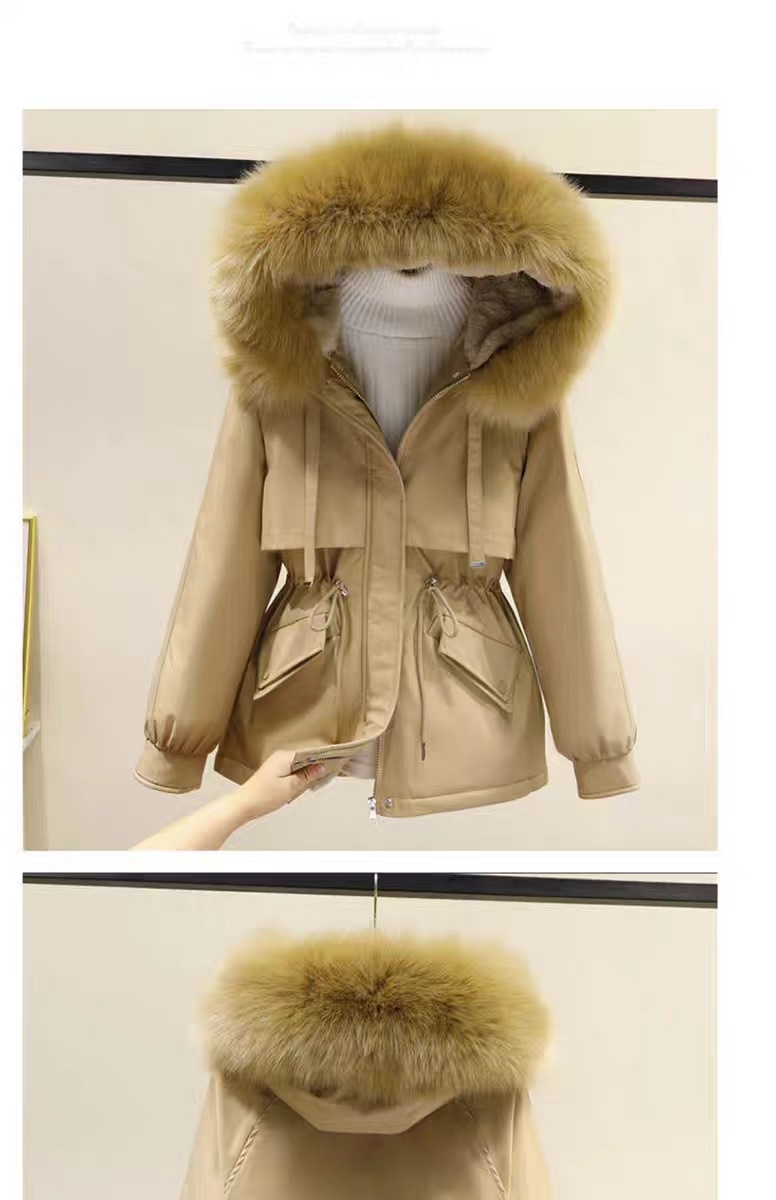 Women's Clothing Plush and thickened parka short loose large size down cotton coat autumn and winter Korean style hooded casual cotton jacket_voghion.com