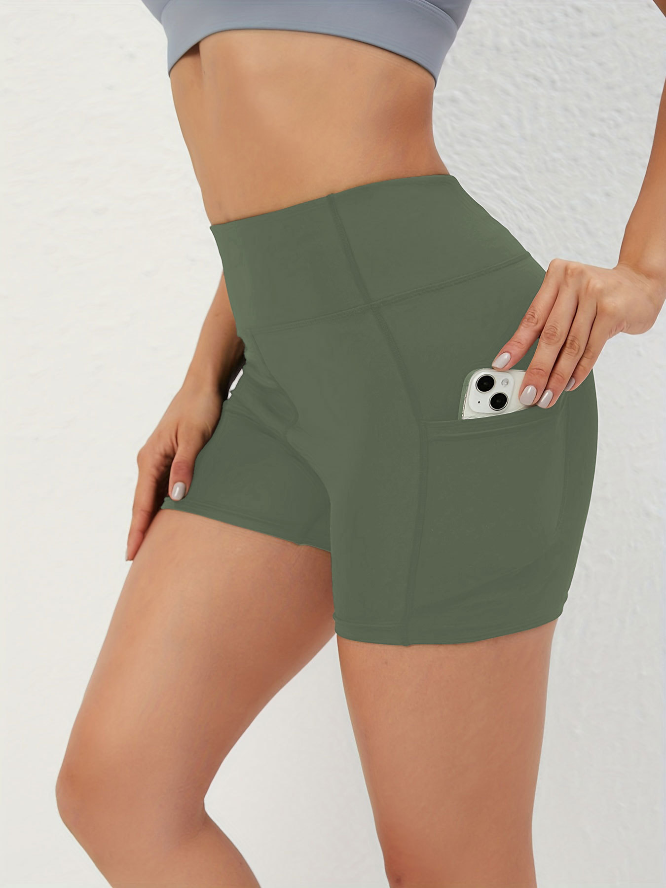 Nuevos pantalones de cintura alta de cintura alta de caderas, pantalones cortos de fitness al aire libre para mujeres image 5