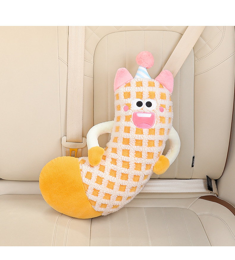 Car seat belt shoulder pad cartoon plush children's anti-collar protective cover retainer car seat belt decoration