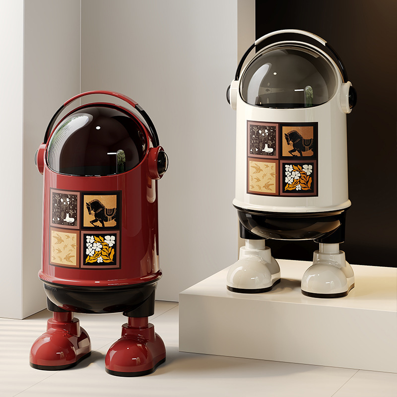 2026 New Model Trash Can for Living Room, Large Capacity, Simple Design with Legs and Lid, Luxury High-End, Stylish Wastebasket for Bedroom