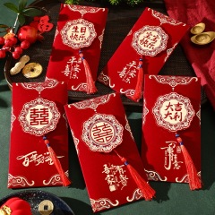 高档绒面结婚礼金改口利是封流苏万元红包袋婚礼红包婚庆用品