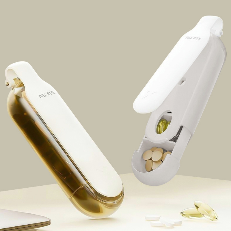 Portable Pill Box Packet for Elderly Travel Carry-on Household Pill Storage Box Mini Four-compartment Pill Box