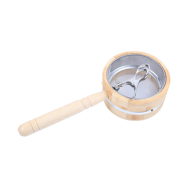 Wooden Ginger Moxa Separator Tool Large 15.5 cm Handheld Moxibustion Box for Traditional Indirect Moxa in use