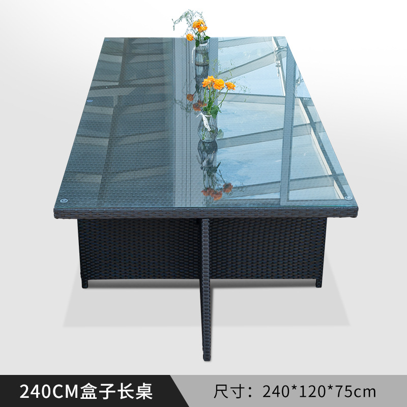 Mesas y sillas al aire libre patio ocio mesa y sillas de ratán combinación terraza al aire libre jardín exterior exterior dobladillo silla de mimbre impermeable y protector solar