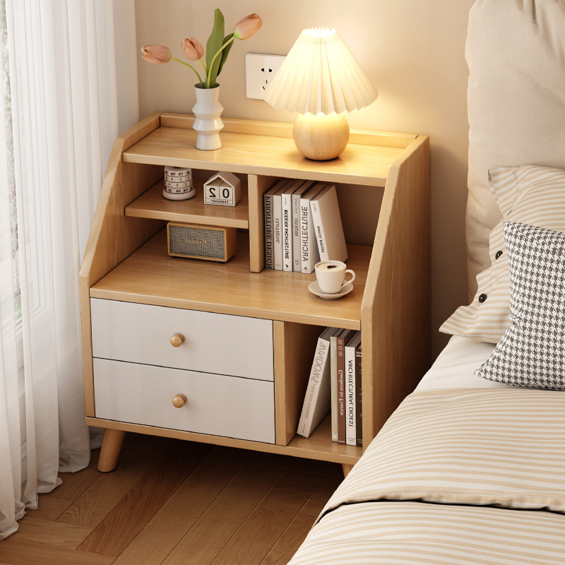 Taberna de cama dormitorio 2025 nuevo casero al lado de la cama armario de almacenamiento pequeño armario de alquiler simple estante de almacenamiento