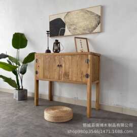 批发老榆木餐边柜实木中式储物收纳柜靠墙家用餐厅柜复古客厅中式