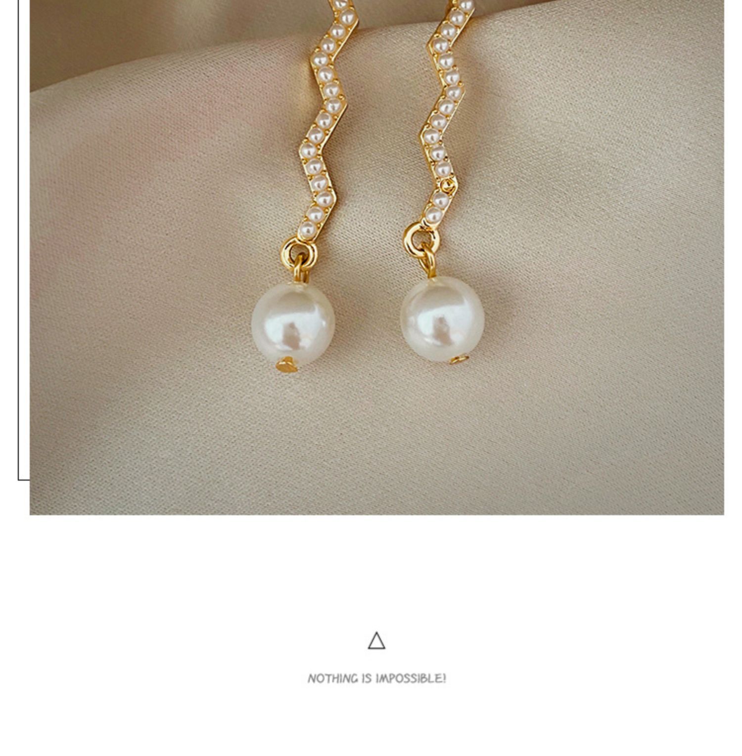 5g Weight Pearl Inlay Material Fashion Geometric Alloy Plating Pearl Women's Earrings 1 Pair