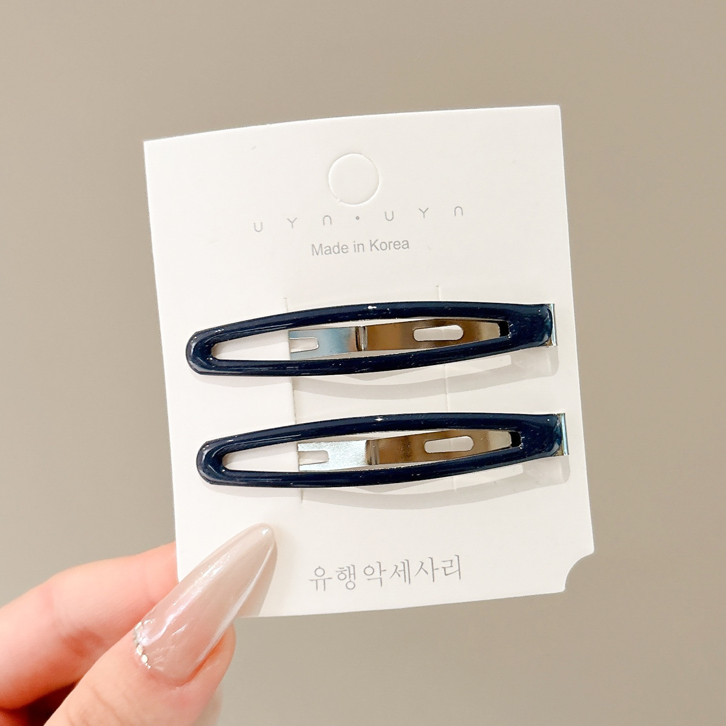 El clip de pestaña elíptica gota de agua adorable clip de cabello BB estriado gota de aceite color temperamento nuevo clip de cabello de moda