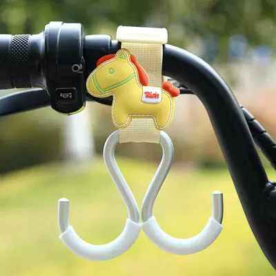 Front-Mounted Heavy-Duty Hook: Other Electric Vehicle Accessories - beige-webbing-aluminum-double-hook-short-style-get-rich-quick