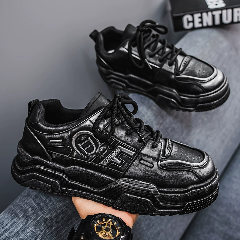 Весенняя мужская обувь новая дышащая маленькая белая обувь мужская модная дикая толстая подошва увеличила спортивную обувь повседневная обувь