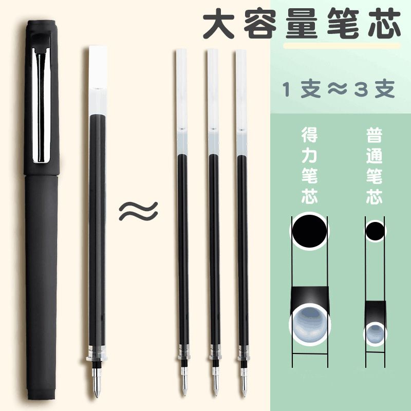 델리 대담한 0.7 젤 펜 1.0mm 시그니처 펜 블랙 펜 시그니처 펜 남성 비즈니스 하이 엔드 브러시 펜 빠른 건조