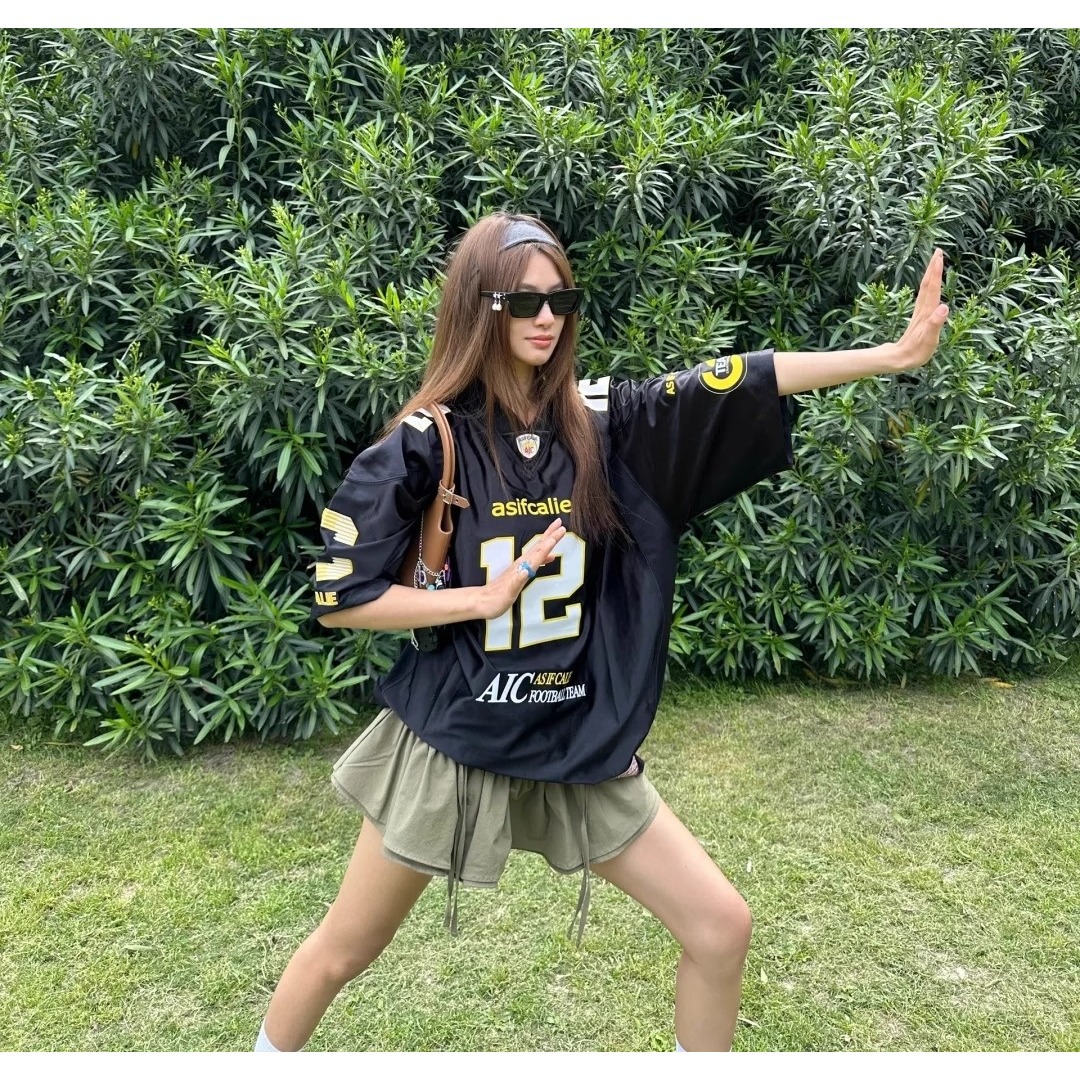 Summer New Design Niche American-style Printed Loose Short-sleeve Jersey Street Sports Casual T-shirt For Men_viptrois.com