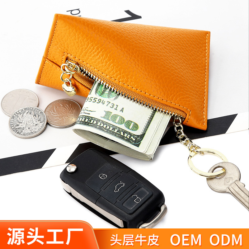 2022 new pattern The first layer cowhide Small Refinement lady coin purse originality key Chartered key Mini Storage bag