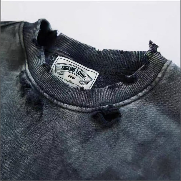 Felpa girocollo unisex casual nera con slogan invertito_voghion.com