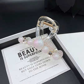 气质幻彩风发卡发夹女小号高马尾半扎时尚抓夹外出逛街盘发夹子