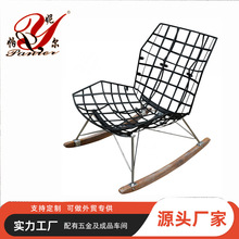 北欧阳台布艺摇摇椅大人休闲椅子懒人躺椅铁架SY-J4142现代简约