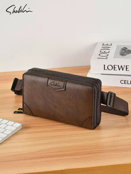 New European and American style men's shoulder crossbody bag, unisex fashion small waist bag, wholesale from foreign trade factories