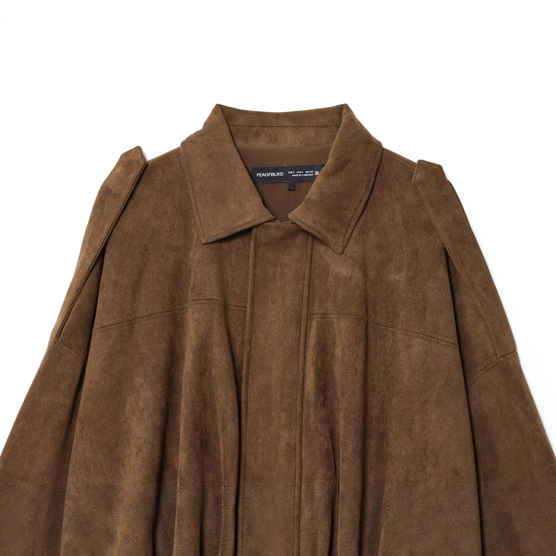 2025 Fall Casual Women's Solid Color Faux Suede Effect Bomber Jacket
