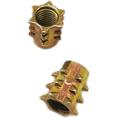 Metric and British system M4M5M6M8 spiked nut handle without insert internal and external teeth embedded parts zinc alloy spike cone master tape insert