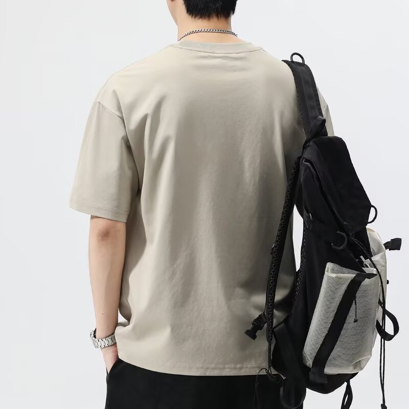 半袖 Tシャツメンズ 2025 新作夏ユース半袖メンズトップスラウンドネックプリントルーズ紳士服|undefined