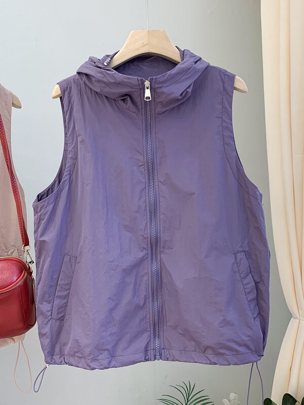 2025 Summer New Versatile Loose Vest for Women, Sun Protection Jacket, Casual Sports Vest, Workwear Thin Vest
