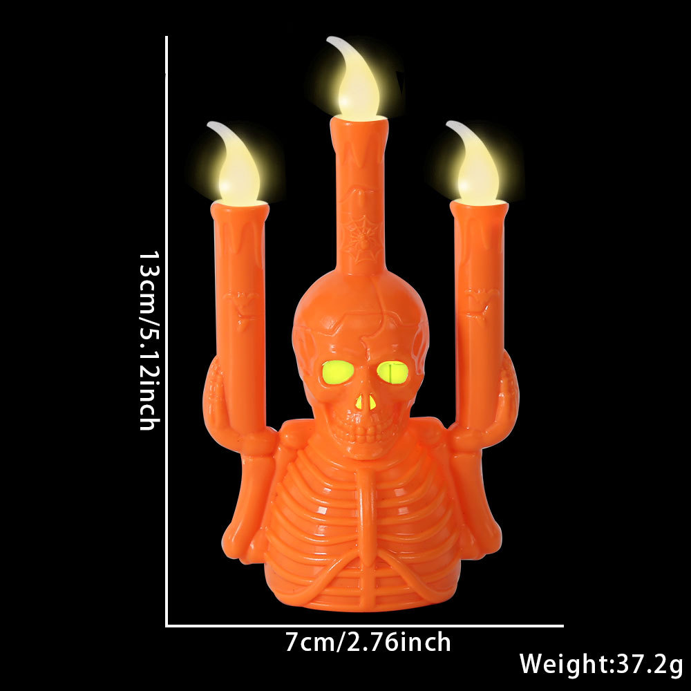 Nuevo Halloween cráneo luminoso candelabro fiesta fantasma bar ktv decoración de escritorio LED lámpara decoración de galleta