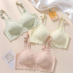 2024春夏新品前開扣文胸罩莫代爾無痕舒適孕婦哺乳期內衣外貿跨境
