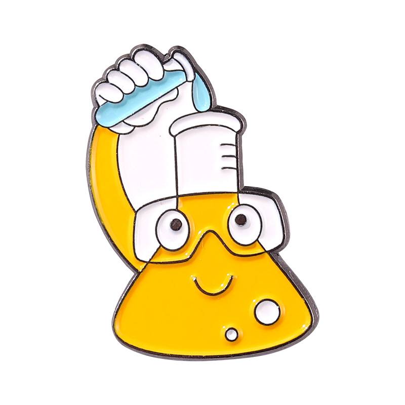 Experimento botella vaso ciencia serie broche gen cadena insignia metal insignia europeo y americano collar pin ropa joyería