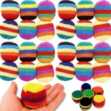 跨境爆品手工钩织毛线沙包球玩具球跨境热卖Knitted Footbag Sack