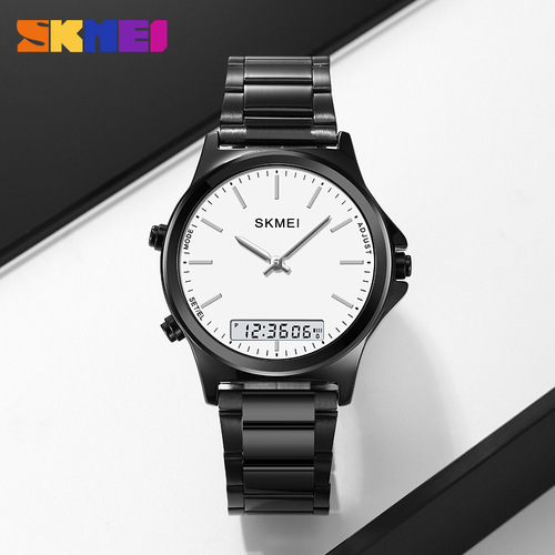 SKMEI Shimei Business Fashion Men's Watch Cross-border Hot Selling Multifunctional Steel Band Classic Electronic Watch Wholesale