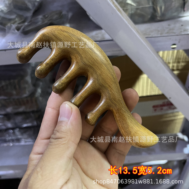 卸売り緑檀マッサージ櫛工芸木櫛頭経絡櫛紫檀多機能マッサージ櫛手作り檀木櫛|undefined