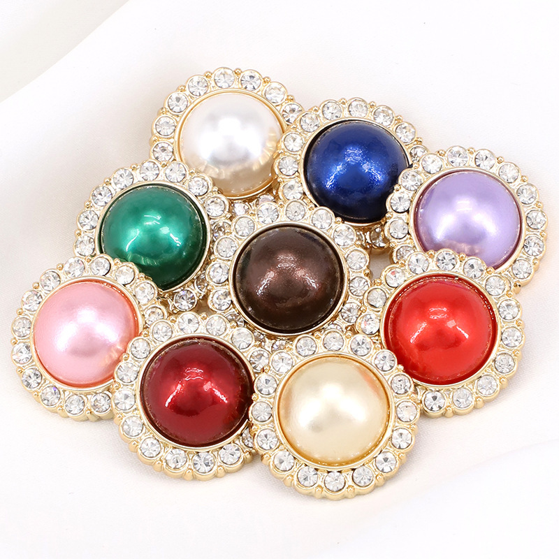 Tweed Style Pearl Buttons Women's Tops Coats Shirts Clothing Decorative Buttons Round Accessories Accessories Sweater Buttons