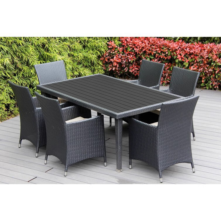 Mesas y sillas al aire libre, patio, combinación de sillas de ratán, terraza al aire libre, mesa de comedor comercial, silla, ocio, impermeable, protector solar