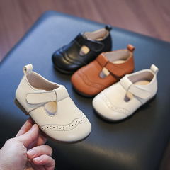 Baby cowhide princess shoes, soft bottom girls' learning to walk shoes, British style baby leather shoes, spring and autumn single shoes for infants and toddlers