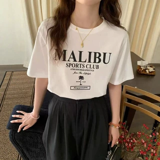 跨境批发夏季新款短袖T恤女韩版ins风卡通休闲风百搭修身圆领上衣