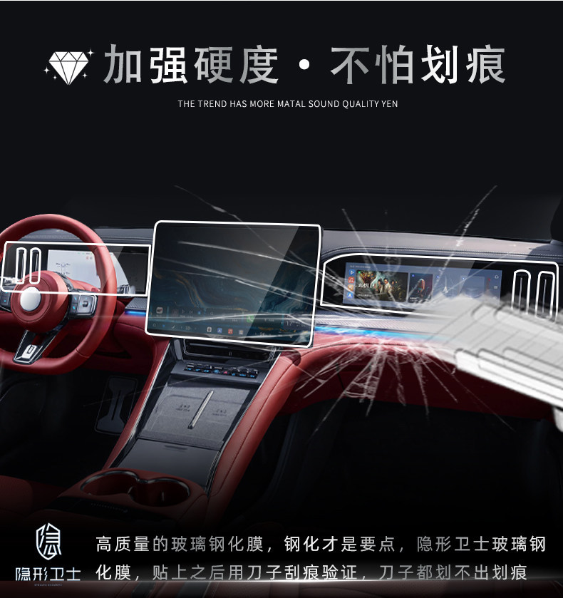 Suitable for 26 Models of Denza Z9Gt Central Control Navigation Instrument Interior Display Screen Protective Tempered Film Interior Decoration Accessories